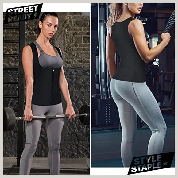 Large Sauna Vest Waist Trainer Shapewear Workout Tank Top Nylon